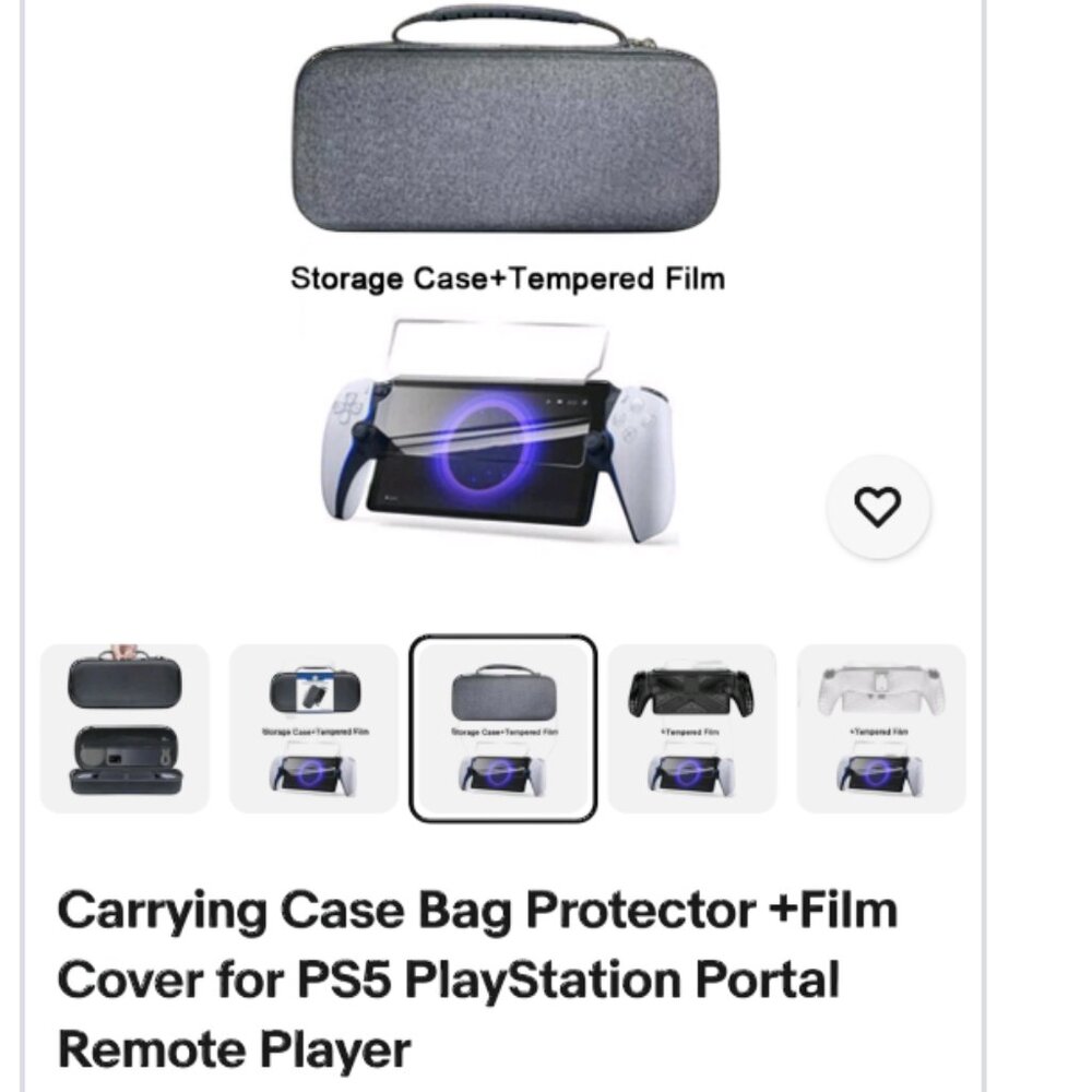 Carrying Case Bag Protector +Film Cover for PS5 PlayStation Portal Remote Player